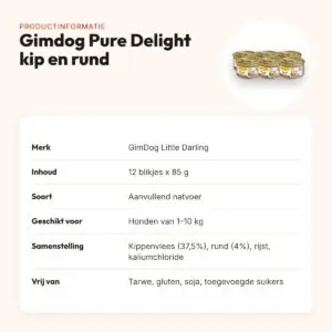 Gimdog Little Darling Pure Delight natvoer kip en rund 12 x 85 g – productinformatie