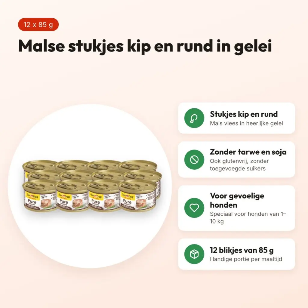 Gimdog Little Darling Pure Delight natvoer kip en rund 12 x 85 g – voordelen