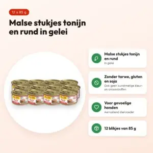 Gimdog Little Darling Pure Delight natvoer tonijn en rund 12 x 85 g – voordelen