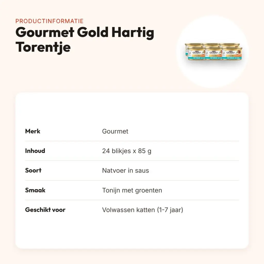 Gourmet Gold kattenvoer Hartig Torentje met tonijn 24 x 85 g – productinformatie