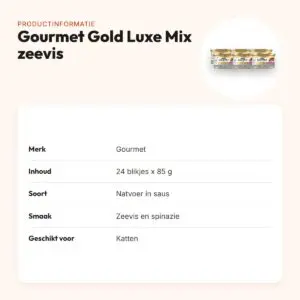 Gourmet Gold kattenvoer Luxe Mix zeevis en spinazie 24 x 85 g – productinformatie