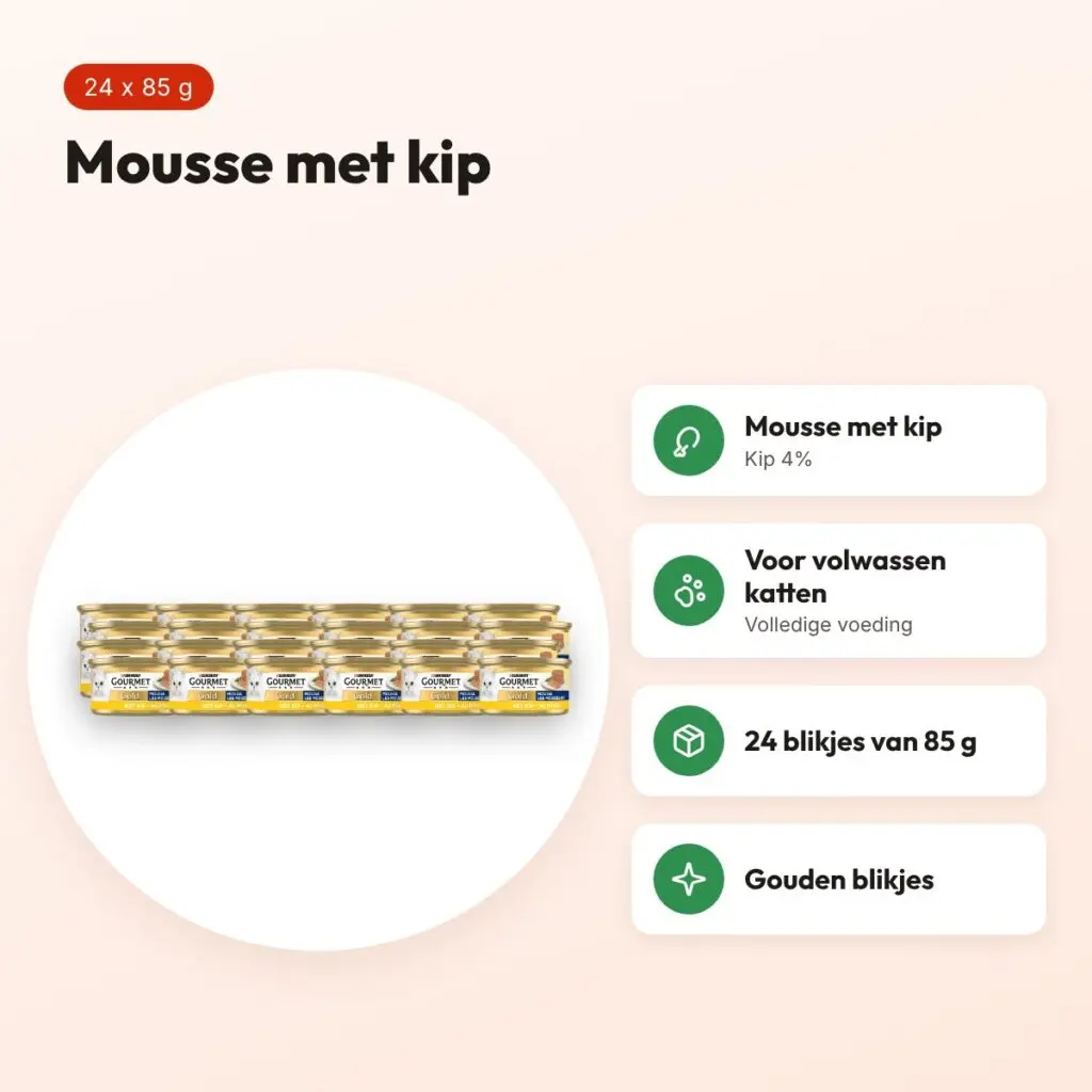 Gourmet Gold kattenvoer mousse kip 24 x 85 g – voordelen