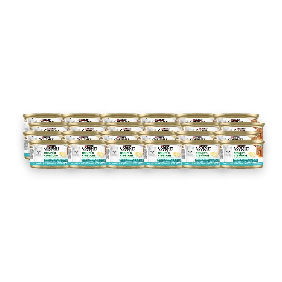 Gourmet Nature's Creations Hart van Saus kabeljauw 24 x 85 g – verpakking