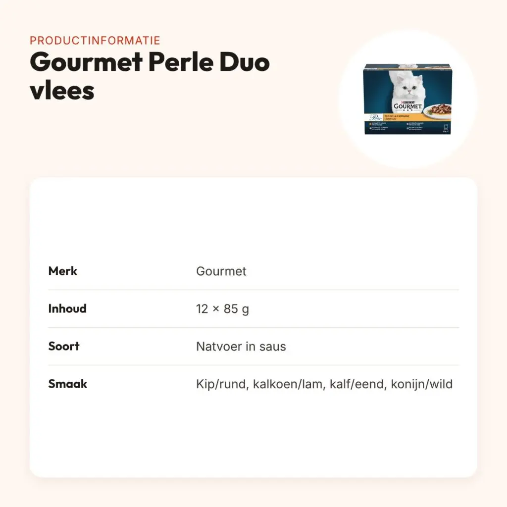 Gourmet Perle Duo vlees mini filets in saus 12 x 85 g – productinformatie