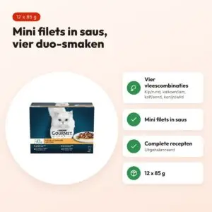 Gourmet Perle Duo vlees mini filets in saus 12 x 85 g – voordelen