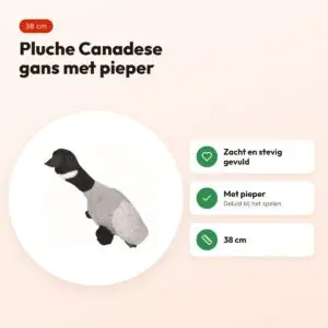 Happy Pet Migrator pluche Canadese gans 38 cm – hondenknuffel met pieper – voordelen
