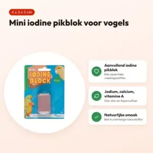 Happy Pet mini iodine pikblok 4 x 3 x 2 cm – voor vogels – voordelen