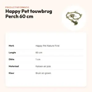 Happy Pet Nature First touwbrug Perch 60 cm – katoen en jute – productinformatie