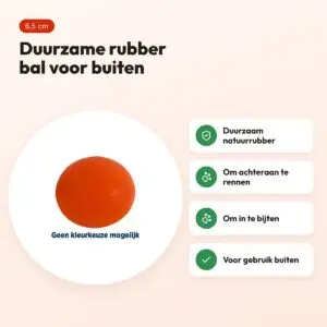 Happy Pet rubber bal 6,5 cm – natuurrubber hondenbal voor buiten – voordelen