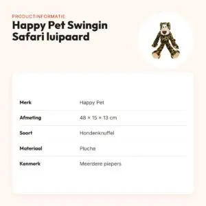 Happy Pet Swingin Safari hondenknuffel luipaard 48 x 15 x 13 cm – productinformatie