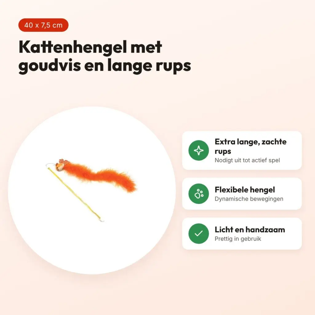 Happy Pet Tabby Patch kattenhengel goudvis oranje 40 x 7,5 cm – voordelen