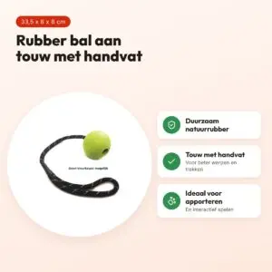 Happy Pet Tough Toys rubber bal aan touw Jumbo 33,5 x 8 x 8 cm – voordelen