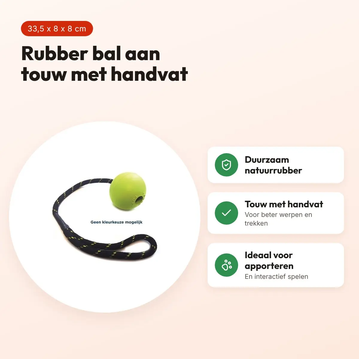 Happy Pet Tough Toys rubber bal aan touw Jumbo 33,5 x 8 x 8 cm – voordelen