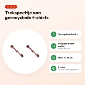 Happy Pet Twist-Tee Knoop Tugger M speelgoed 33 cm – multipack 2 stuks – voordelen
