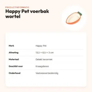 Happy Pet voerbak wortel 13,5 x 6,5 x 3 cm – keramiek – productinformatie