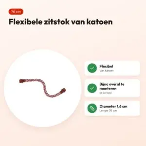Happy Pet vogelzitstok flexibel katoen 76 cm – diameter 1,6 cm – voordelen