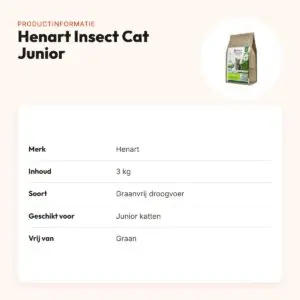 Henart Insect kattenvoer Cat Junior 3 kg – graanvrij – productinformatie