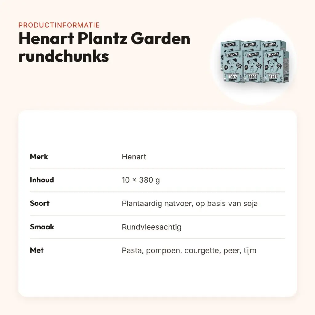 Henart Plantz Garden Goodness hondenvoer rundvleesachtige chunks 10 x 380 g – productinformatie