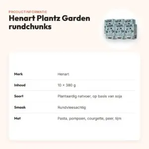 Henart Plantz Garden Goodness hondenvoer rundvleesachtige chunks 10 x 380 g – productinformatie