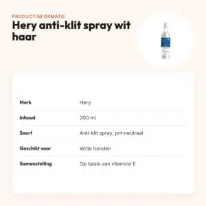 Hery anti-klit spray wit haar 200 ml – pH-neutraal, met vitamine E – productinformatie