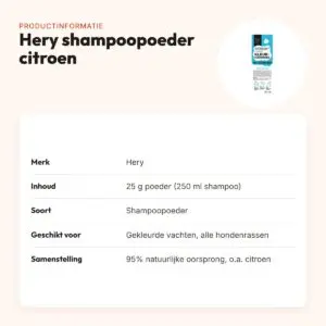 Hery shampoopoeder kleurversterkend citroen 25 g – gekleurde vachten – productinformatie