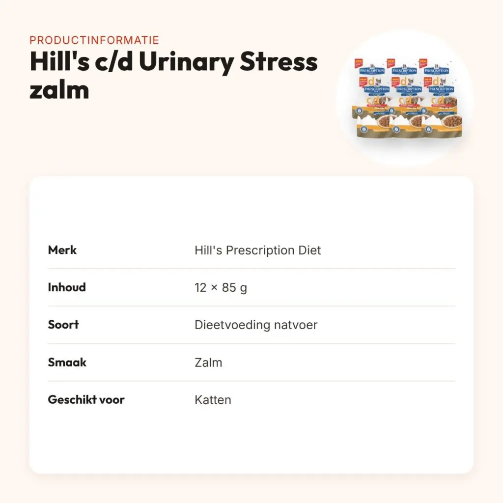 Hill's Prescription Diet c/d Feline Urinary Stress zalm 12 x 85 g – productinformatie