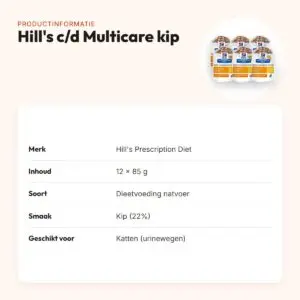Hill's Prescription Diet c/d Multicare Feline kip 12 x 85 g – urinewegen – productinformatie