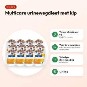 Hill's Prescription Diet c/d Multicare Feline kip 12 x 85 g – urinewegen – voordelen