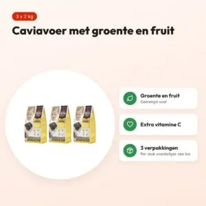 Hobbyfirst Hopefarms Guinea Pig Granola caviavoer 2 kg – multipack 3 stuks – voordelen