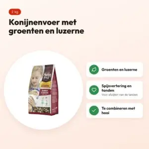 Hobbyfirst Hopefarms konijnenvoer Rabbit Granola 2 kg – groenten – voordelen