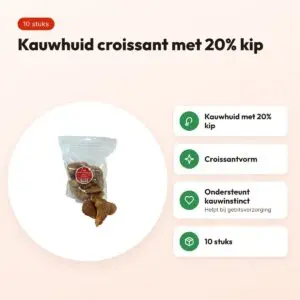 I Am Chicken Croissant kauwsnack 10 stuks – kauwhuid met 20% kip – voordelen