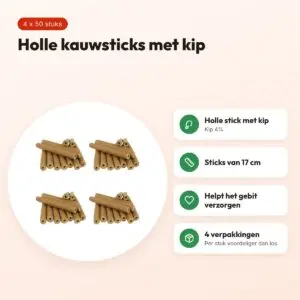 I Am chicken sticks rond kip kauwsnack hond 17 cm – multipack 4 x 50 stuks – voordelen