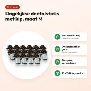 I Am Dental Sticks kip M – kauwsnack voor honden, 16 x 7 stuks – voordelen