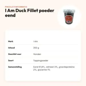 I Am Duck Fillet poeder eend 200 g – topping voor honden – productinformatie