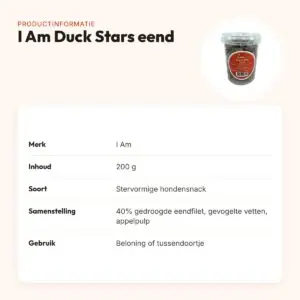 I Am Duck Stars hondensnack eend 200 g – stervormig – productinformatie