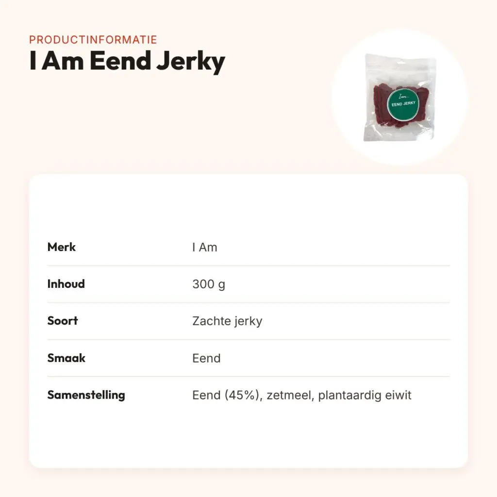 I Am Eend Jerky zachte hondensnack 300 g – eendsmaak – productinformatie