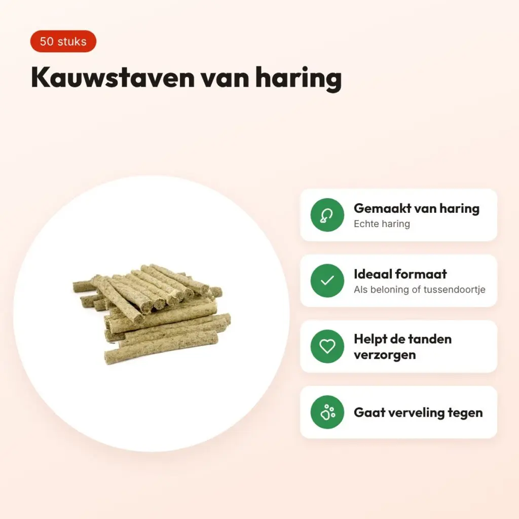 I Am haringsticks hondensnacks 50 stuks – kauwstaven van haring – voordelen