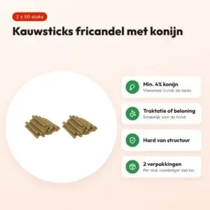 I Am hondenkauwsticks fricandel met konijn – multipack 2 x 50 stuks – voordelen