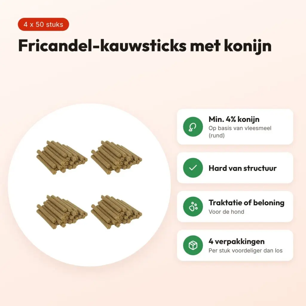 I Am hondenkauwsticks fricandel met konijn – multipack 4 x 50 stuks – voordelen