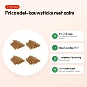 I Am hondenkauwsticks fricandel met zalm – multipack 4 x 50 stuks – voordelen