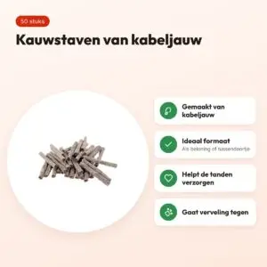 I Am kabeljauwsticks hondensnacks 50 stuks – kauwstaven – voordelen