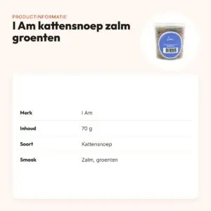I Am kattensnoep zalm en groenten 70 g – productinformatie