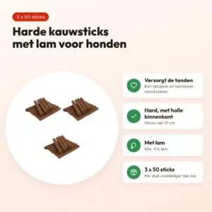 I Am kauwsnack Chicken Sticks lam 17 cm – multipack 3 x 50 stuks – voordelen