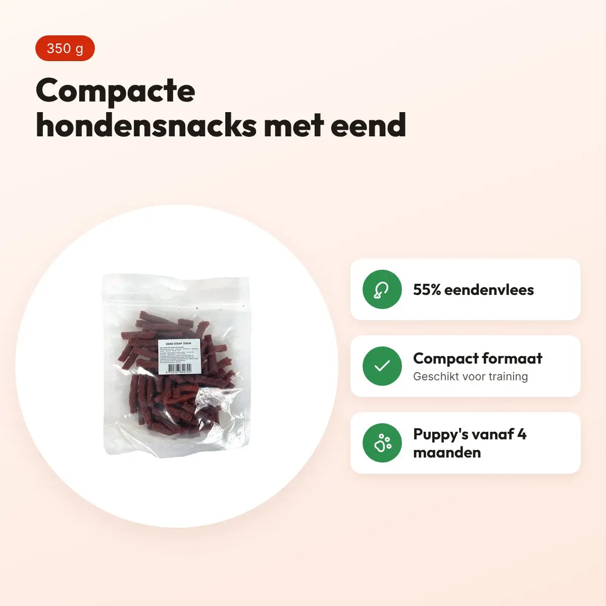 I Am Mini Sticks eend 350 g – compacte hondensnacks – voordelen