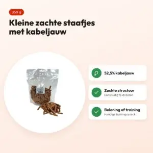 I Am Mini Sticks kabeljauw 350 g – zachte hondensnack – voordelen