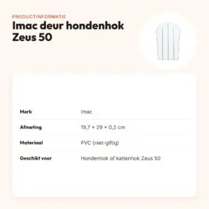 Imac deur voor hondenhok Zeus 50 – afsluitbaar, 19,7 x 29 cm – productinformatie