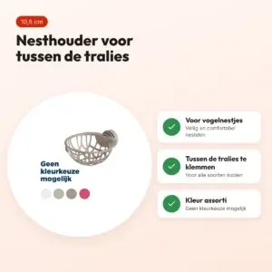 Imac nesthouder 10,5 cm – voor vogelnestjes, assorti – voordelen