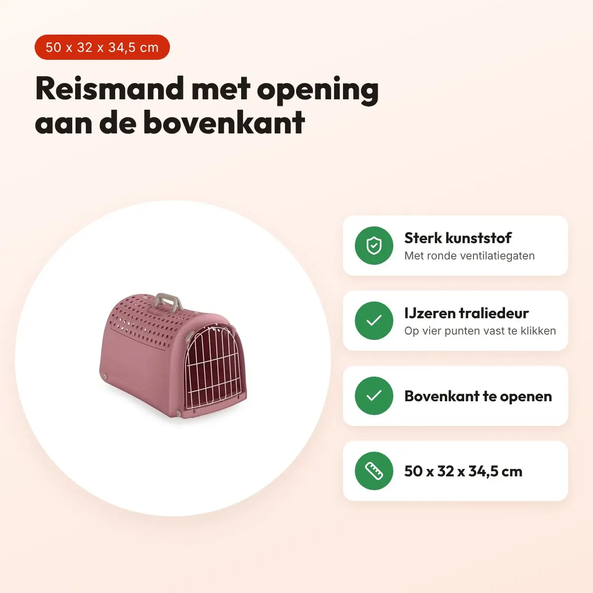 Imac reismand Linus Cabrio roze 50 x 32 x 34,5 cm – voordelen