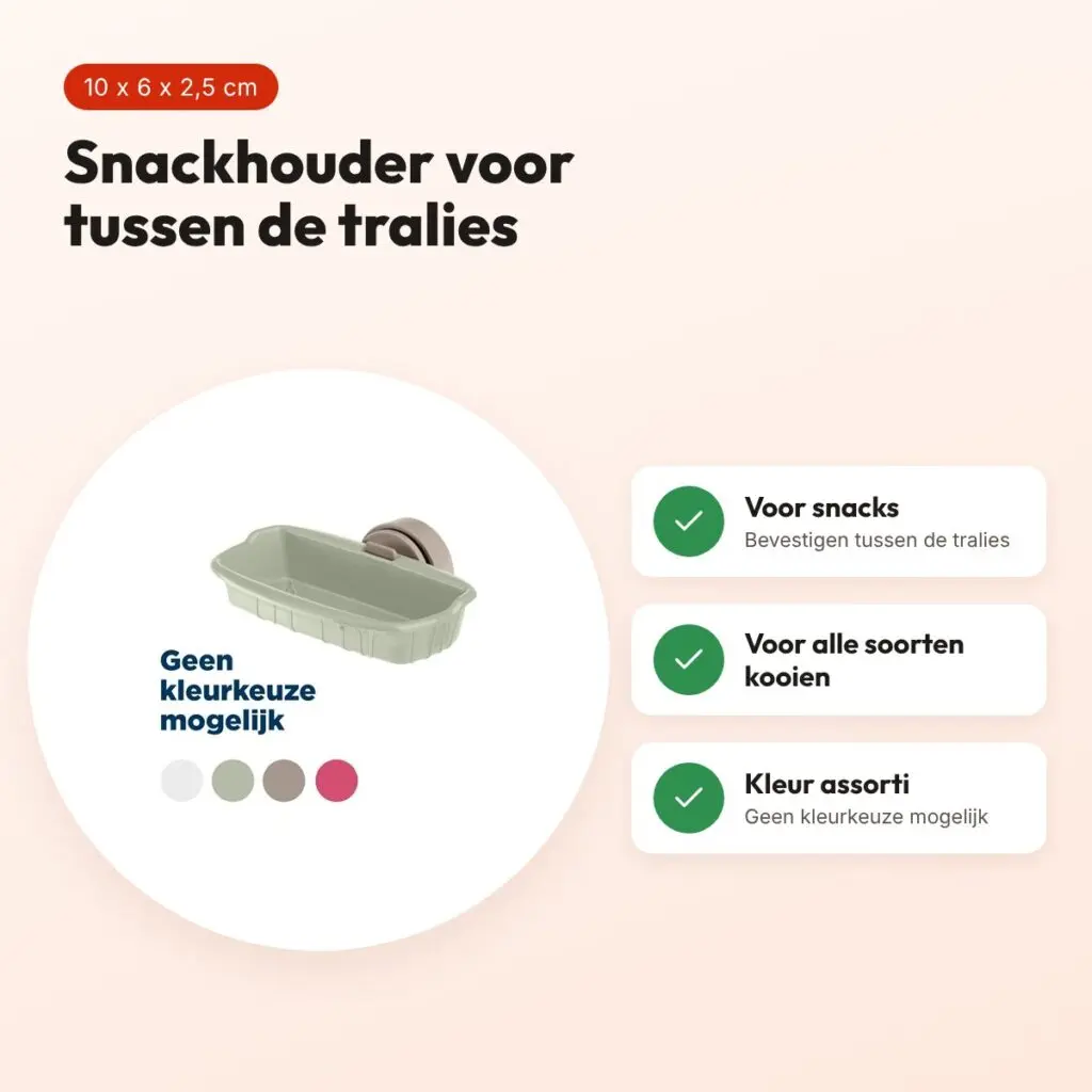 Imac snackhouder voor vogels 10 x 6 x 2,5 cm – assorti – voordelen