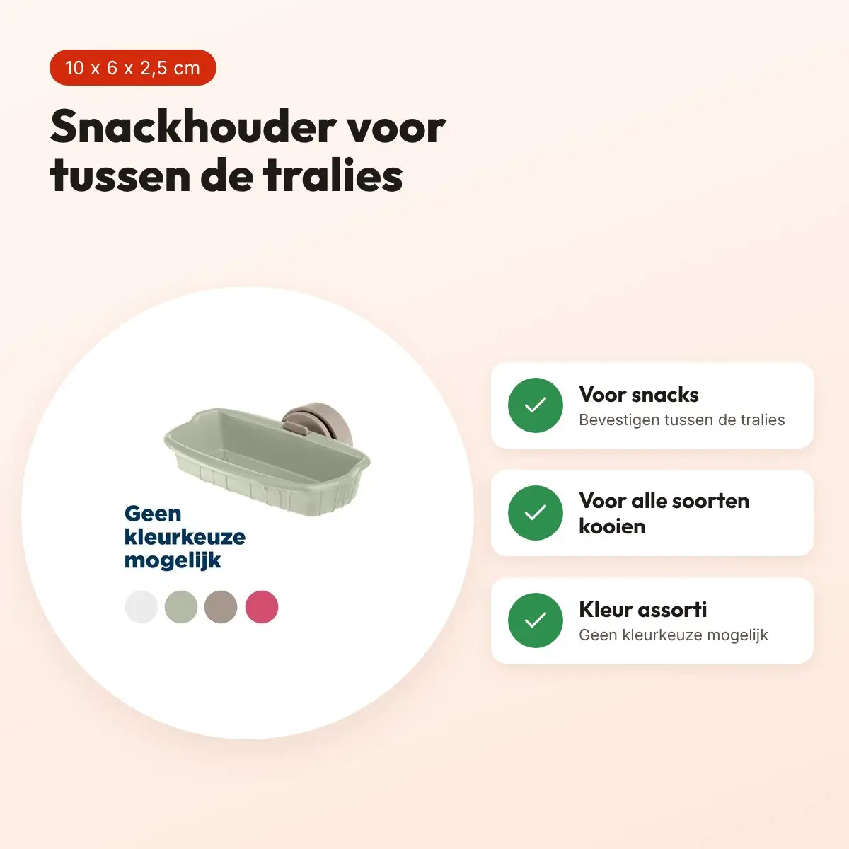 Imac snackhouder voor vogels 10 x 6 x 2,5 cm – assorti – voordelen